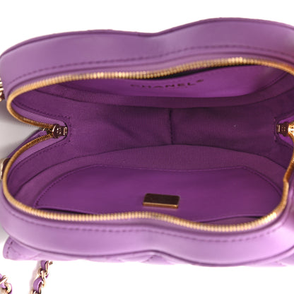 Chanel Lambskin Quilted CC In Love Heart Bag Purple 5 of 10