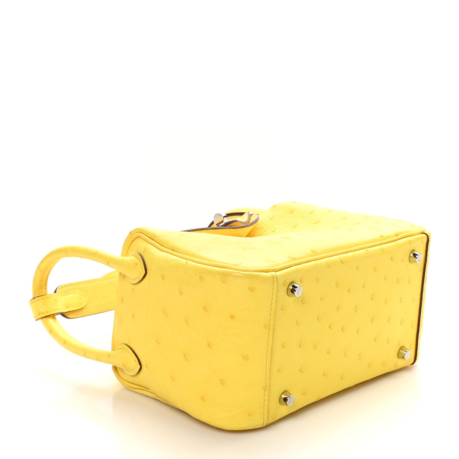 Hermes Ostrich Mini Lindy 20 Jaune Citron 4 of 11