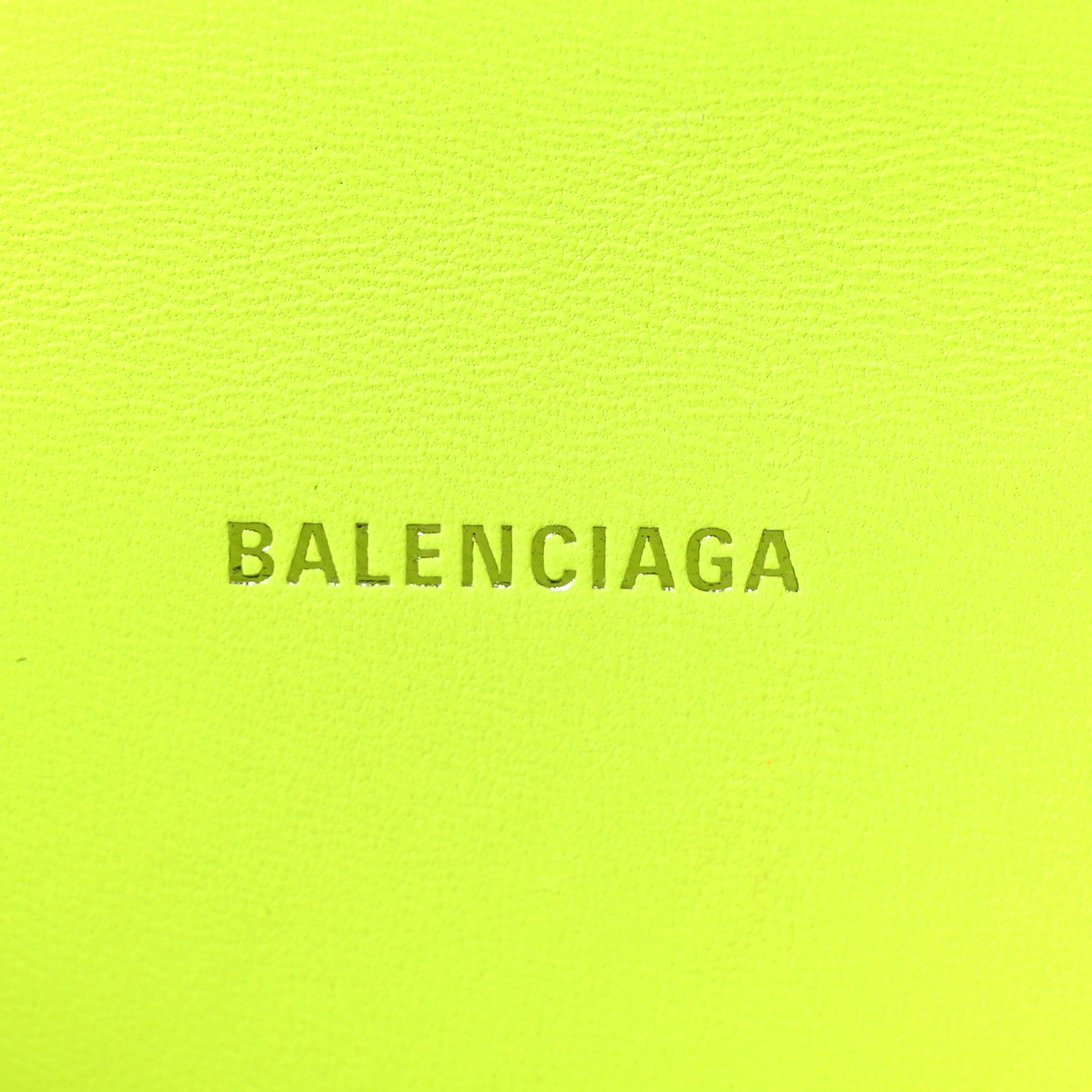 Balenciaga Shiny Calfskin Crocodile Embossed Hourglass Top Handle Bag XS Fluo Yellow 6 of 11