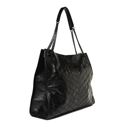 Saint Laurent Crinkled Calfskin Matelasse Monogram Large Niki Shopper Tote Black 3 of 16