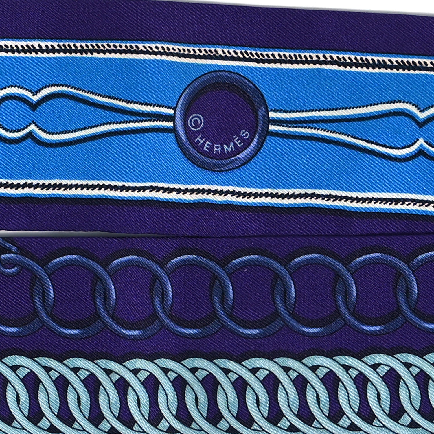 Hermes Silk Maillons Twilly Ultra Violet Cobalt 3 of 3