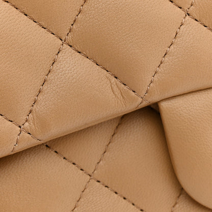 Chanel Lambskin Quilted Mini Rectangular Flap Dark Beige 12 of 13