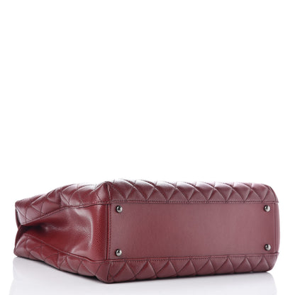 Chanel Caviar Quilted City Shopping Tote Dark Red 4 of 13