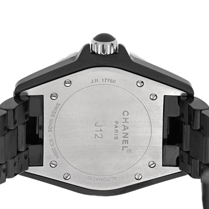 Chanel Stainless Steel Ceramic Diamond Dial 38mm J12 Quartz Watch Black 4 of 5