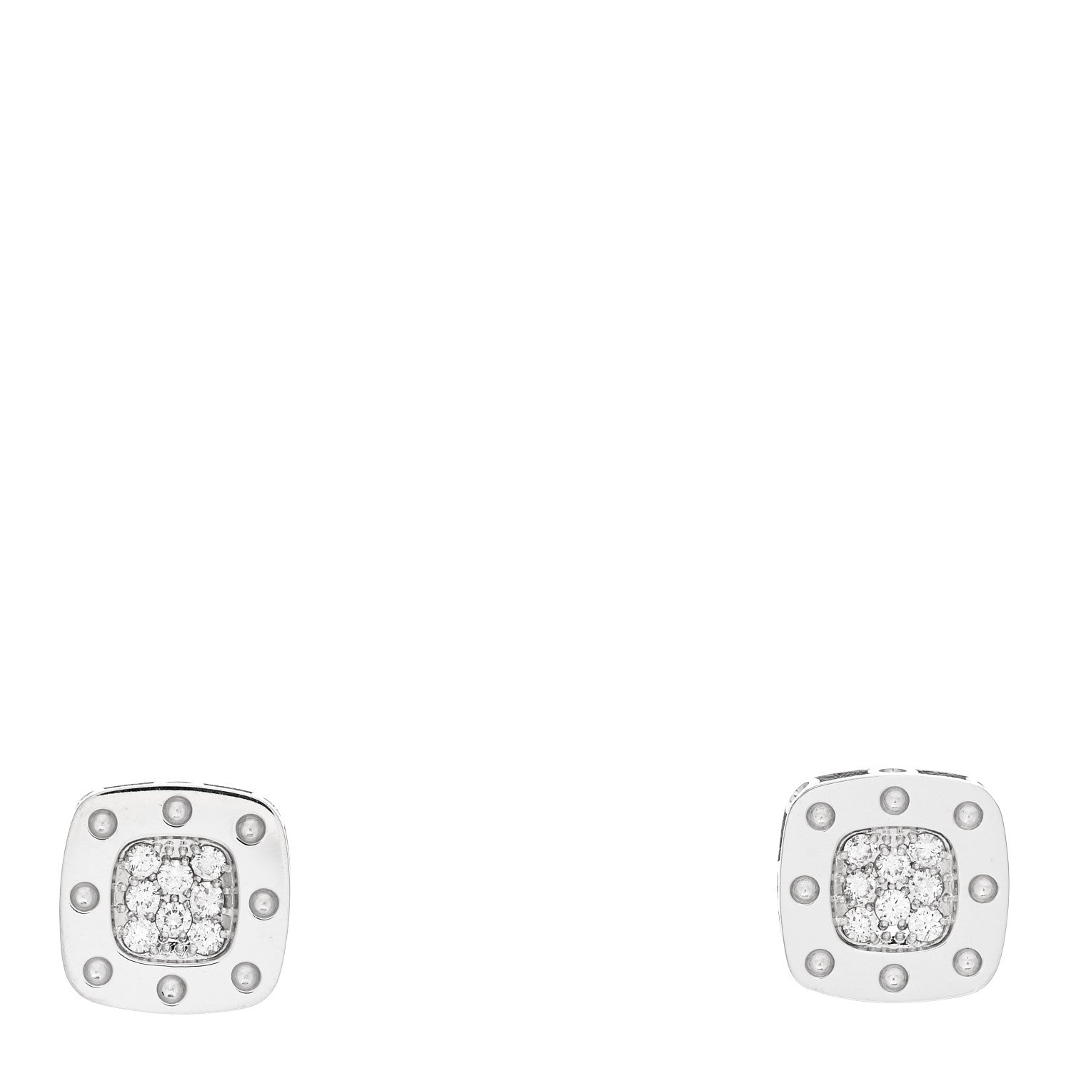 Roberto Coin 18K White Gold Diamond Pois Moi Stud Earrings 1 of 5