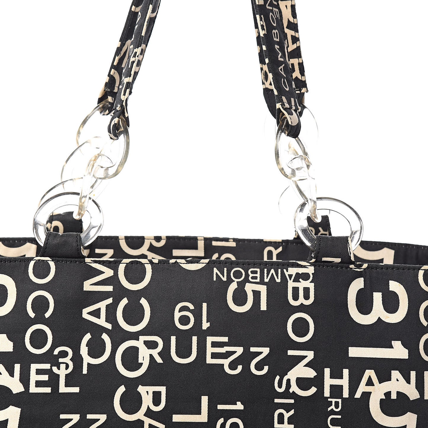 Canvas 31 Rue Cambon Beach Tote Black