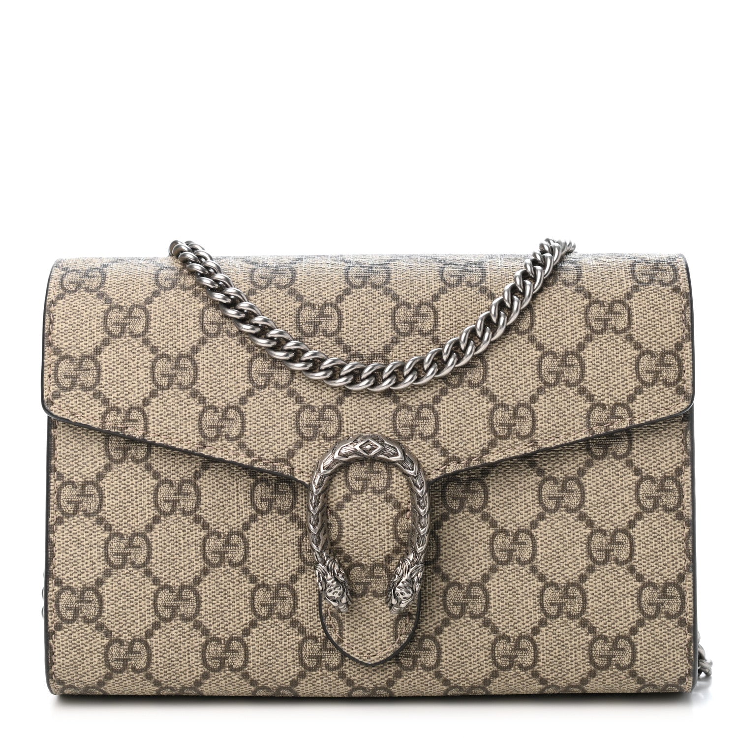 Gucci GG Supreme Monogram Mini Dionysus Chain Wallet Beige Taupe 1 of 4