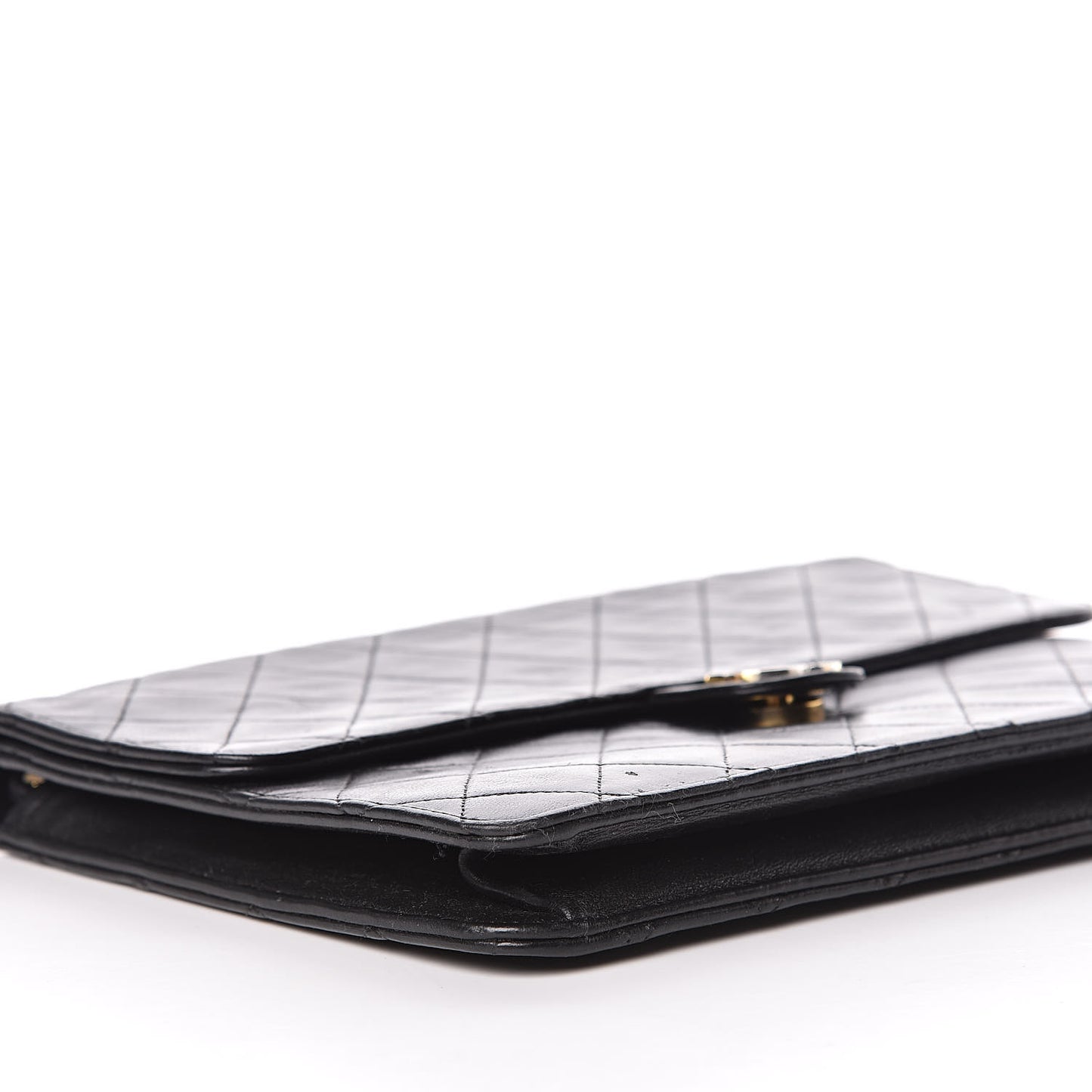 Lambskin Quilted Medium Single Flap Black