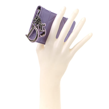 Christian Dior Patent Cannage Lady Dior Card Holder Lilac 2 of 10