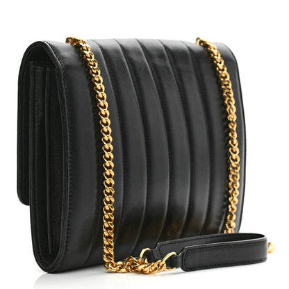 Saint Laurent Lambskin Matelasse Monogram Vicky Chain Wallet Black 3 of 11
