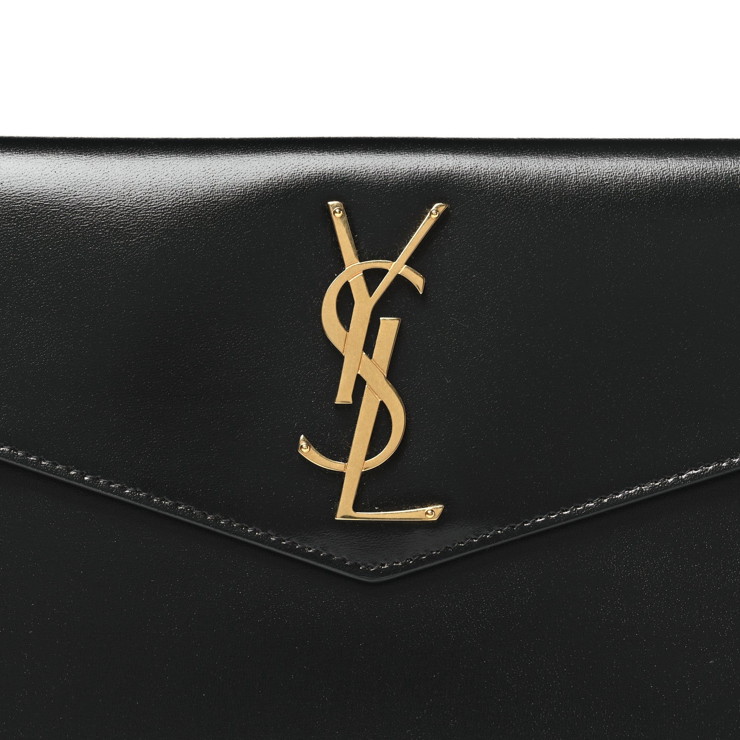 Saint Laurent Smooth Shiny Calfskin Monogram Uptown Pouch Black 7 of 8