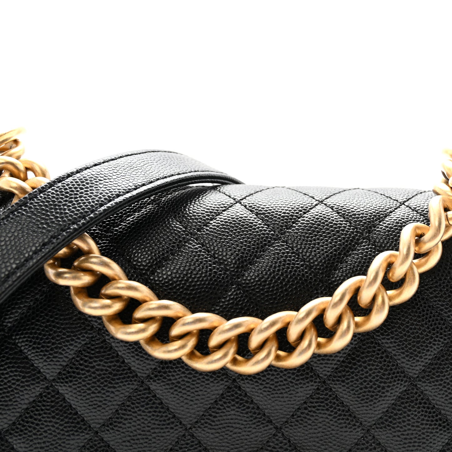 Caviar Quilted Small Boy Flap Black