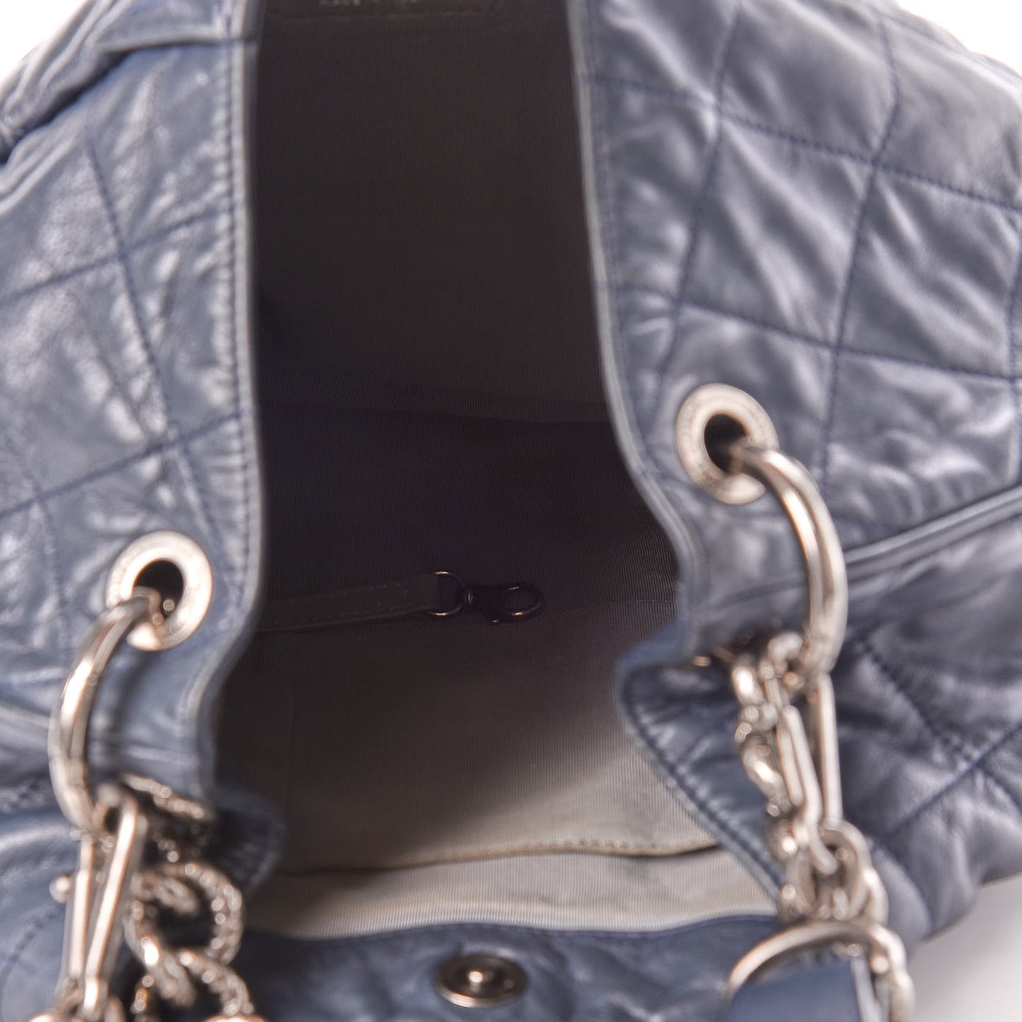 Calfskin Coco Pleats Hobo Dark Blue