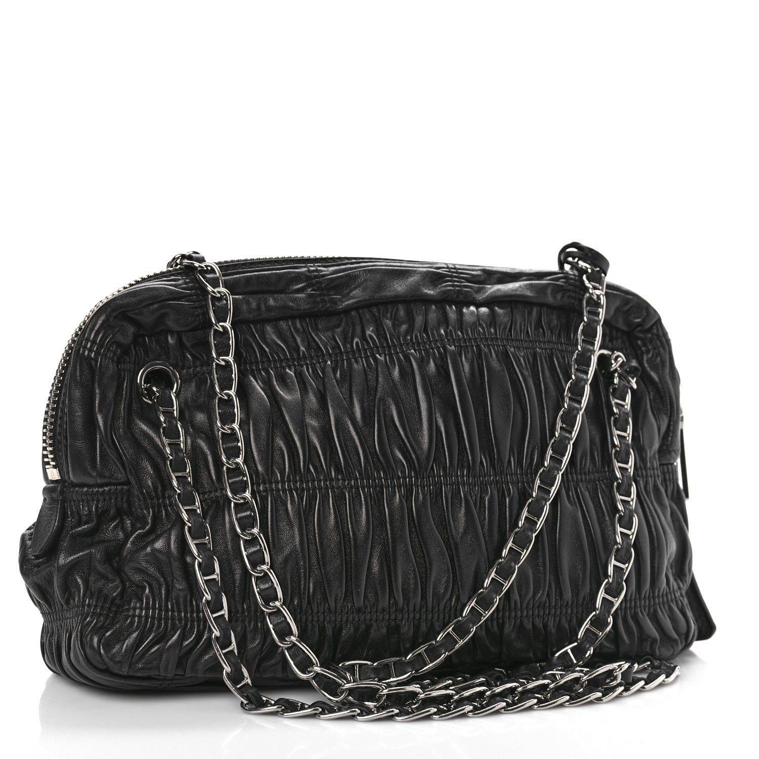 Prada Nappa Gaufre Shopping Satchel Black 2 of 7