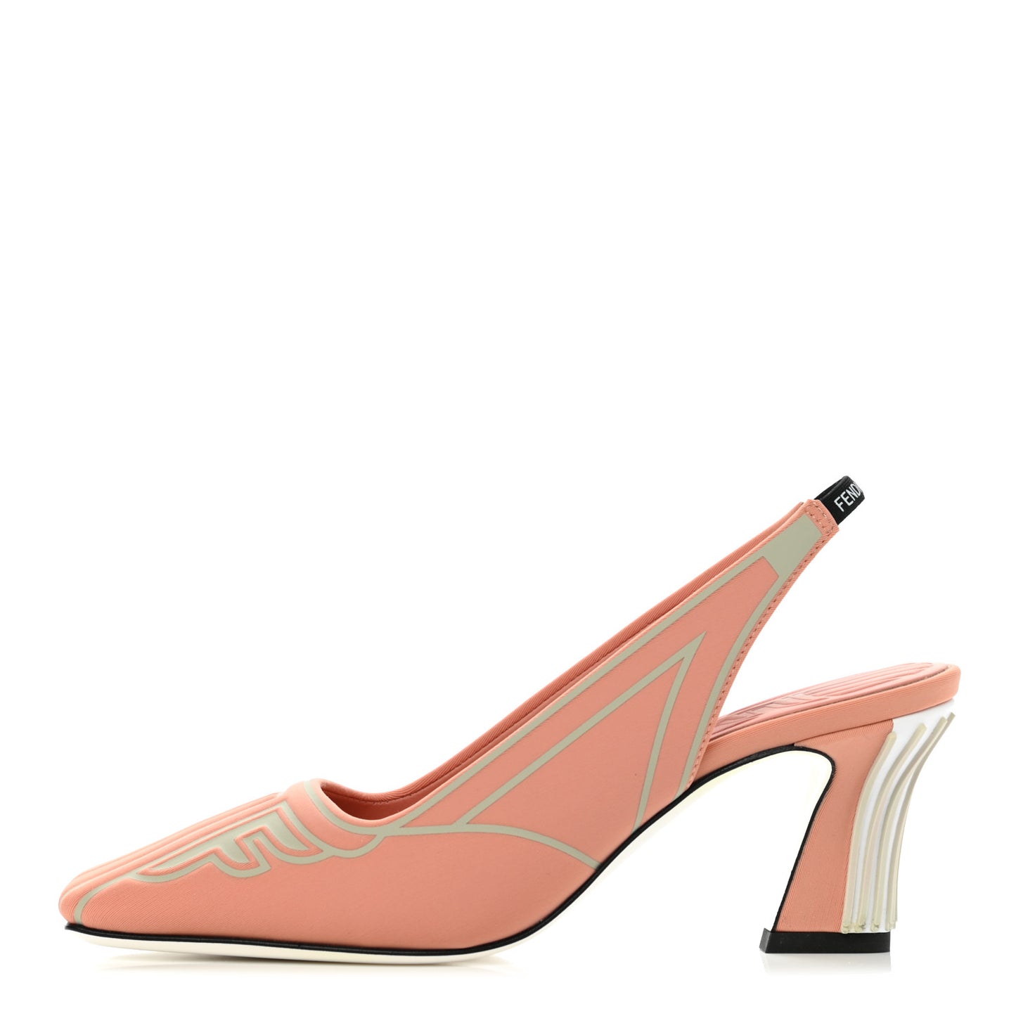 Stretch Fabric FFreedom Decollette Slingback Pumps 36 Angora Frosty Red Black White
