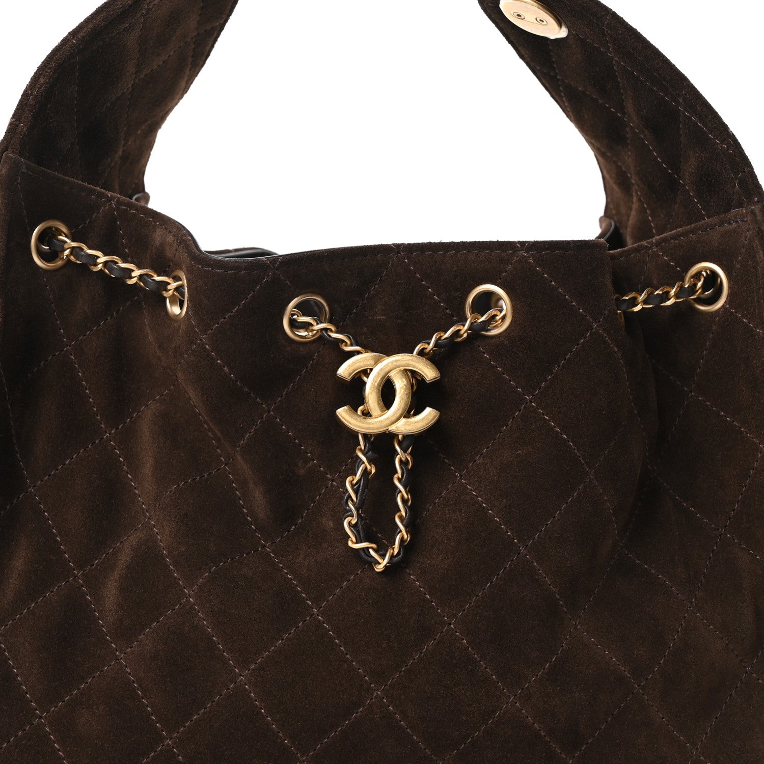Chanel Suede Quilted Small Chanel 25 Handbag Dark Brown 8 of 11