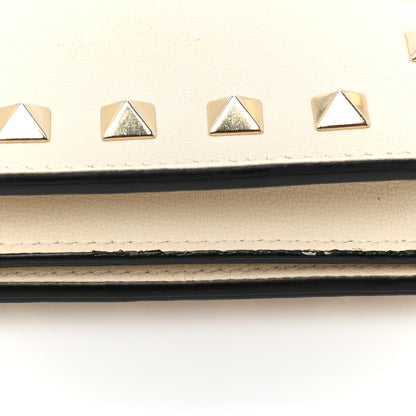 Valentino Garavani Calfskin Rockstud French Flap Wallet Light Ivory 10 of 11