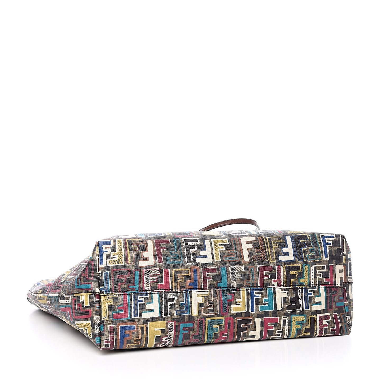 Zucca Spalmati Vitello FF Multicolor Medium Roll Tote Tobacco Multicolor Marrone