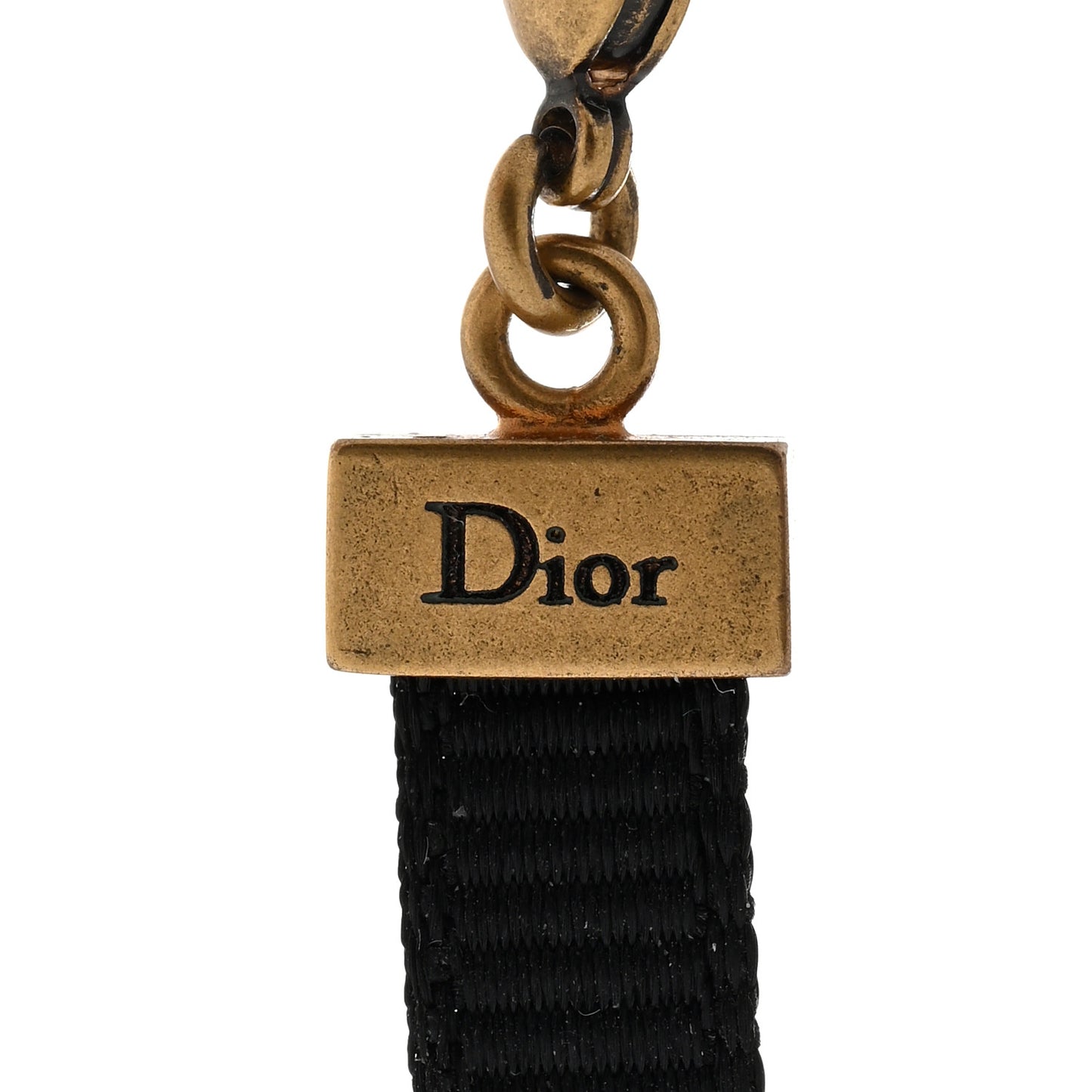 Grosgrain Ribbon J'Adior Logo Choker Necklace Black