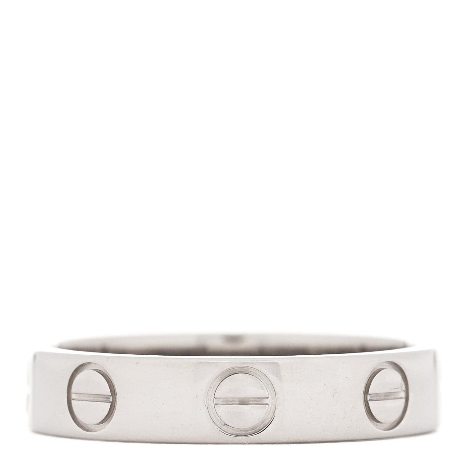 Cartier 18K White Gold 3.5mm LOVE Wedding Band Ring 48 4.5 3 of 4