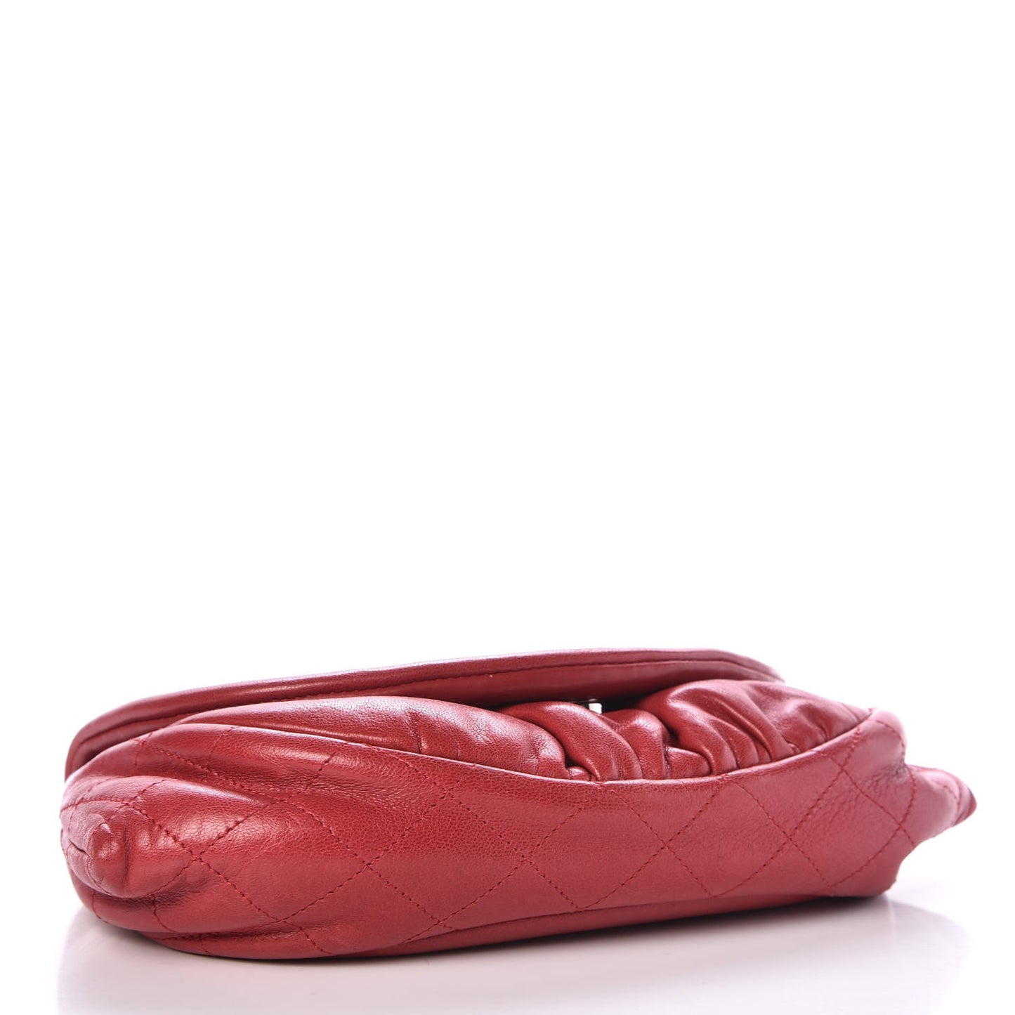 Lambskin Half Moon Wallet On Chain WOC Red