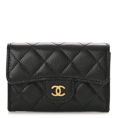 Chanel Caviar Quilted Flap Card Holder Wallet Black 1 of 11