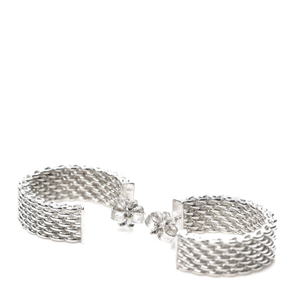 Tiffany Sterling Silver Wide Somerset Hoop Earrings 3 of 4