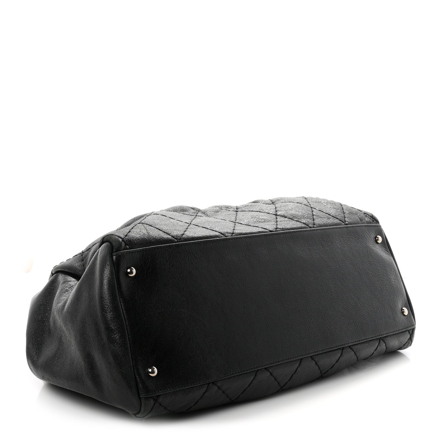 Chanel Glazed Calfskin Large On The Road Large Frame Tote Black 4 of 11