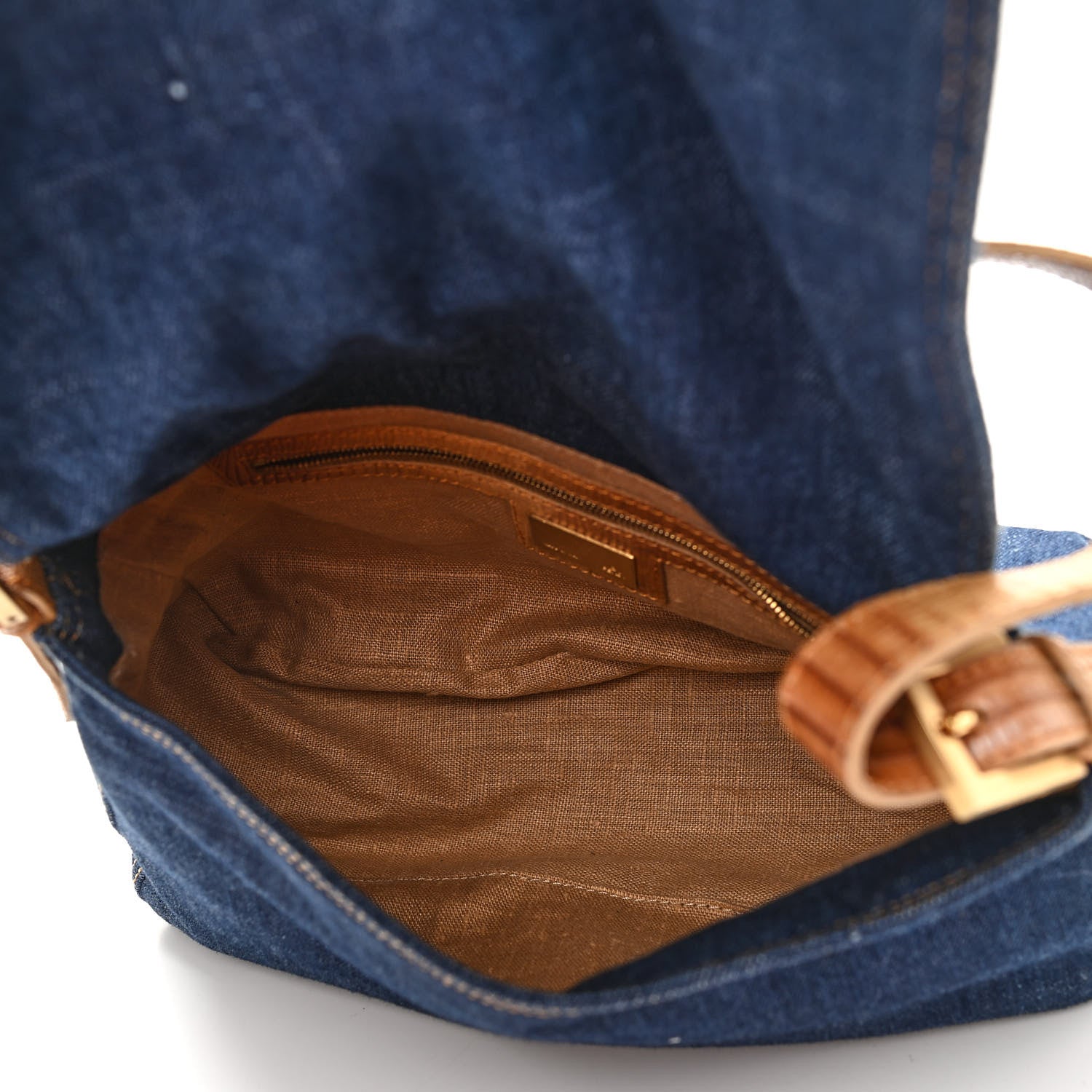Fendi Denim Lizard Mama Baguette Blue 5 of 11