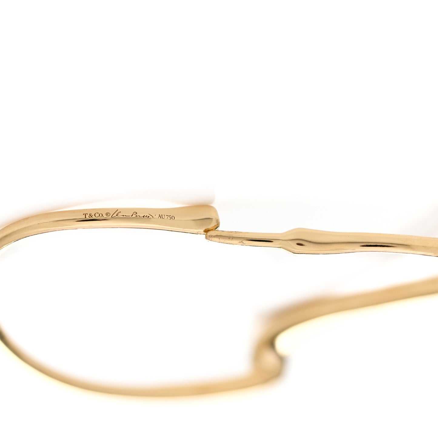 18K Yellow Gold Medium Elsa Peretti Open Heart Hoop Earrings