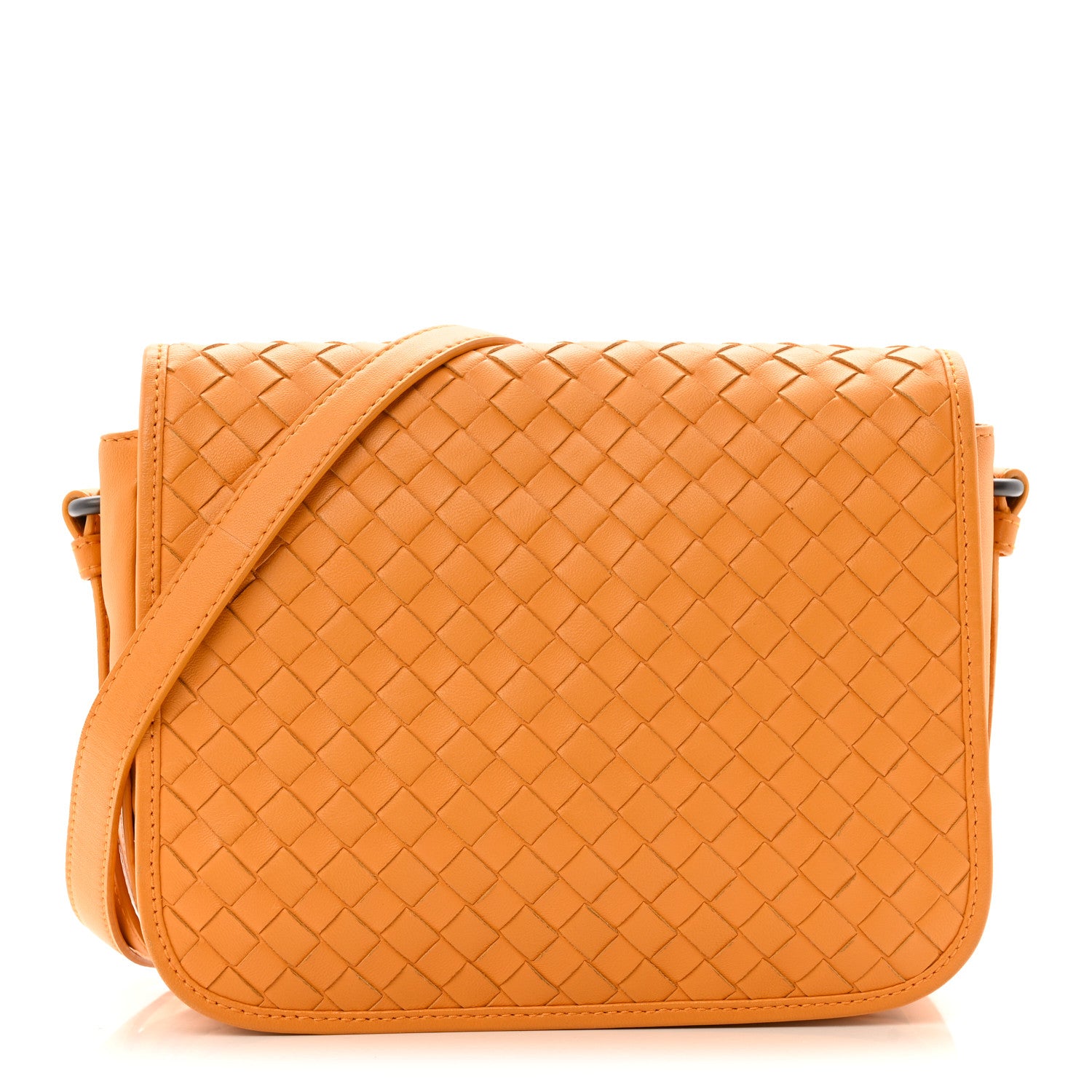 Bottega Veneta Nappa Intrecciato Flap Crossbody Orange 1 of 12