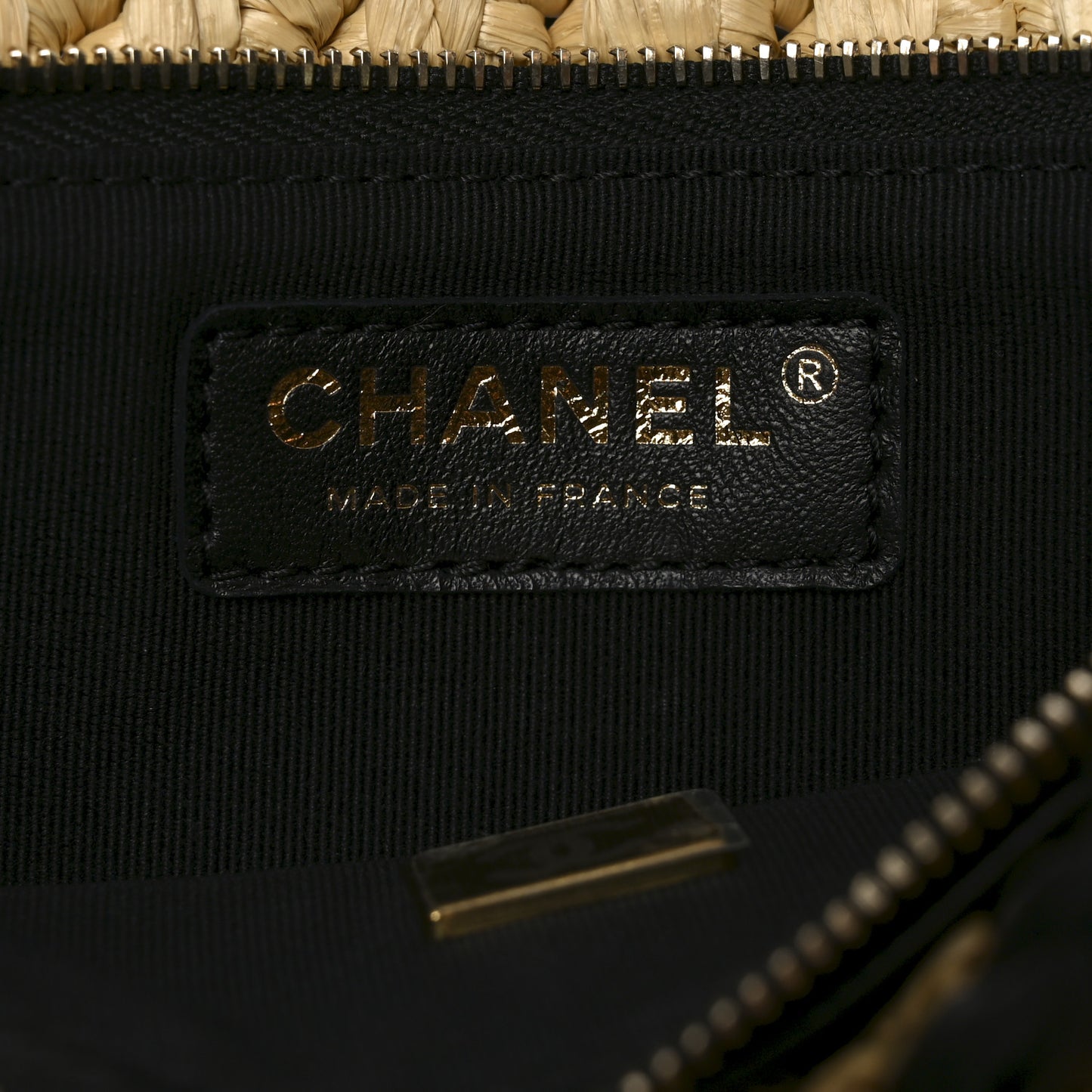 Raffia Chain Venice Beach Flap Bag Beige Black