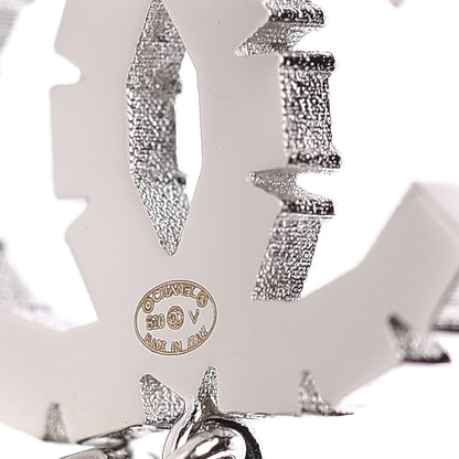 Chanel Crystal CC Drop Earrings Silver 4 of 5