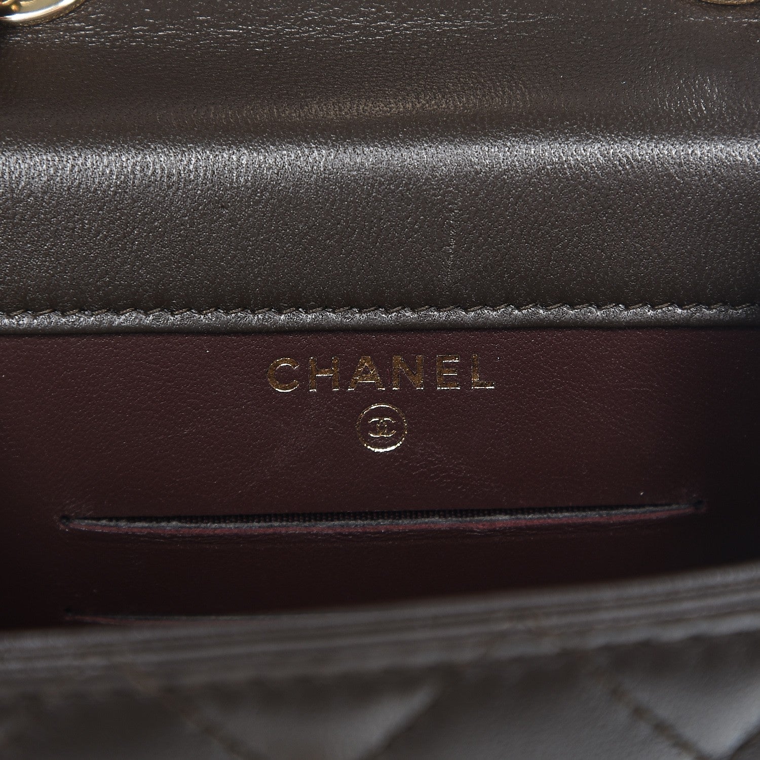 Chanel Lambskin Quilted Trendy CC Phone Holder Brown 6 of 10