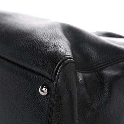 Chanel Calfskin Mademoiselle Lock Cerf Executive Shopper Tote Black 11 of 23