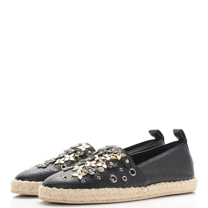 Louis Vuitton Calfskin Tropical Bloom Espadrille Flat 38.5 Black 3 of 8