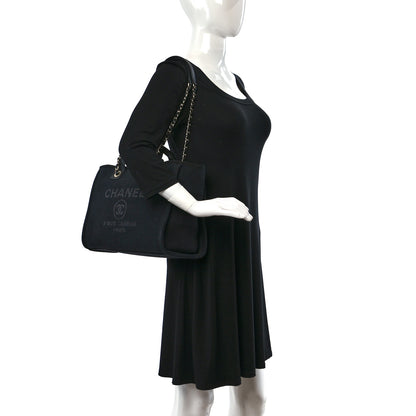 Chanel Mixed Fibers Small Deauville Tote Black 2 of 10