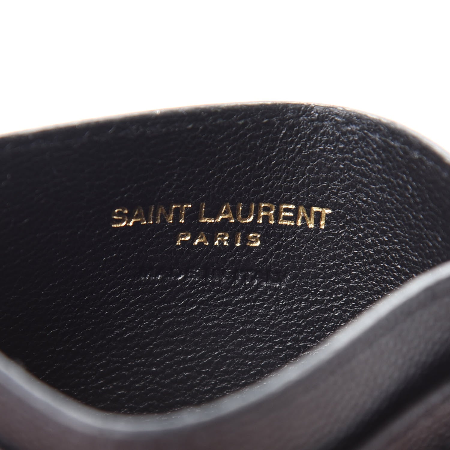 Saint Laurent Grain De Poudre Matelasse Chevron Monogram Credit Card Case Black 6 of 12