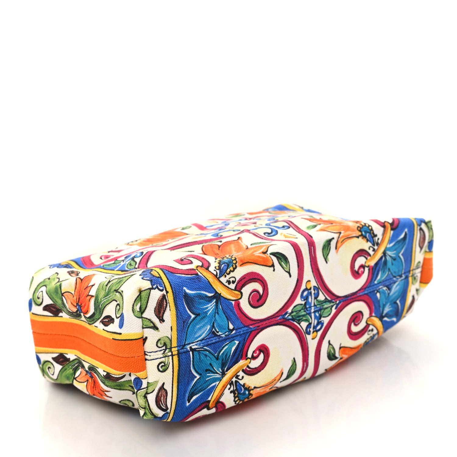 Dolce & Gabbana Canvas Majolica Printed Bambino Bag Multicolor