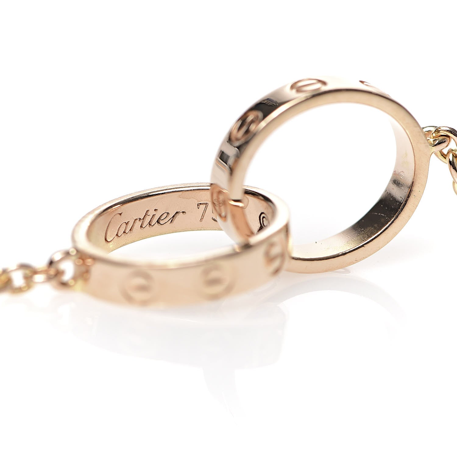 Cartier 18K Pink Gold Interlocking LOVE Necklace 4 of 5