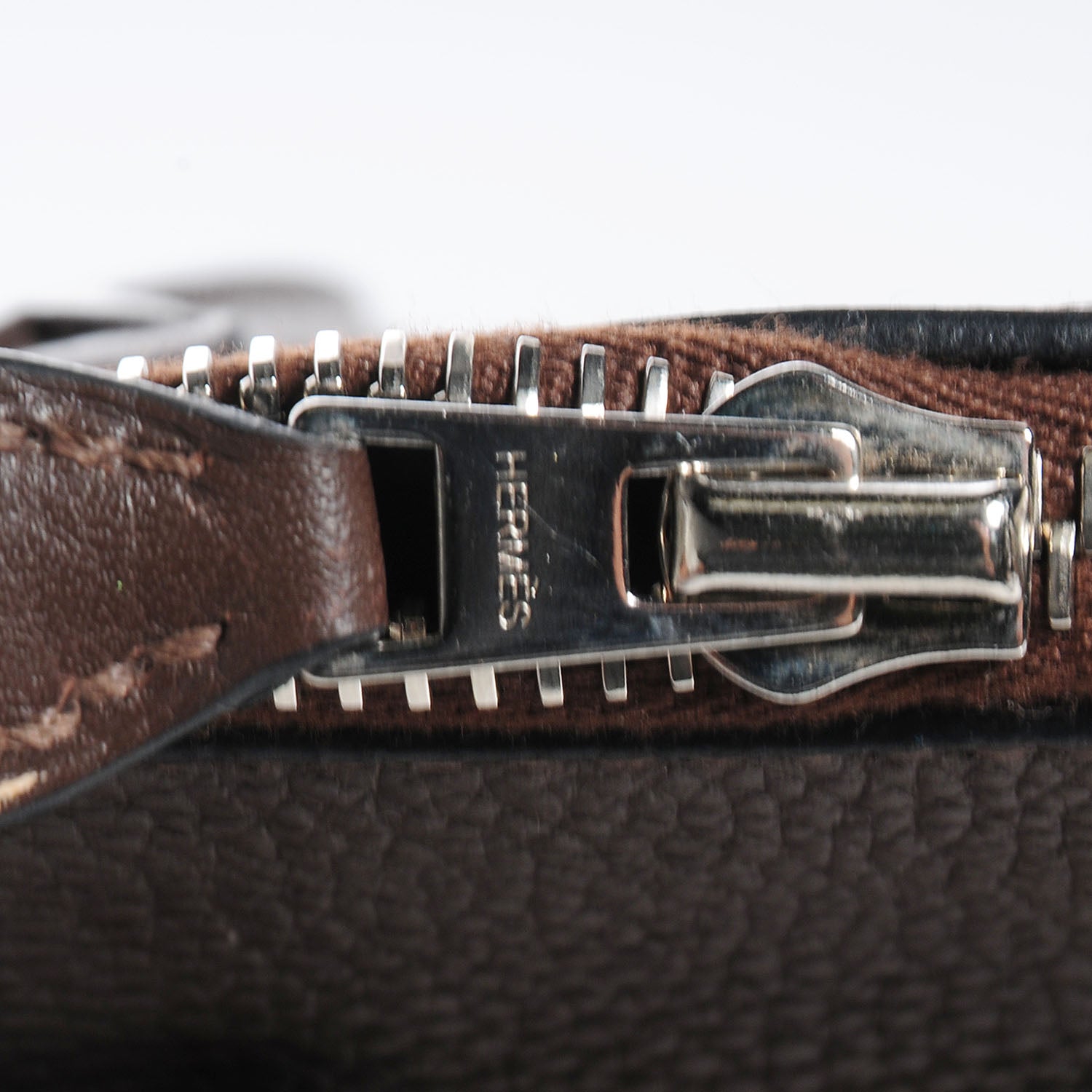 Hermes Taurillon Clemence Shoulder Atlas Chocolate 9 of 12