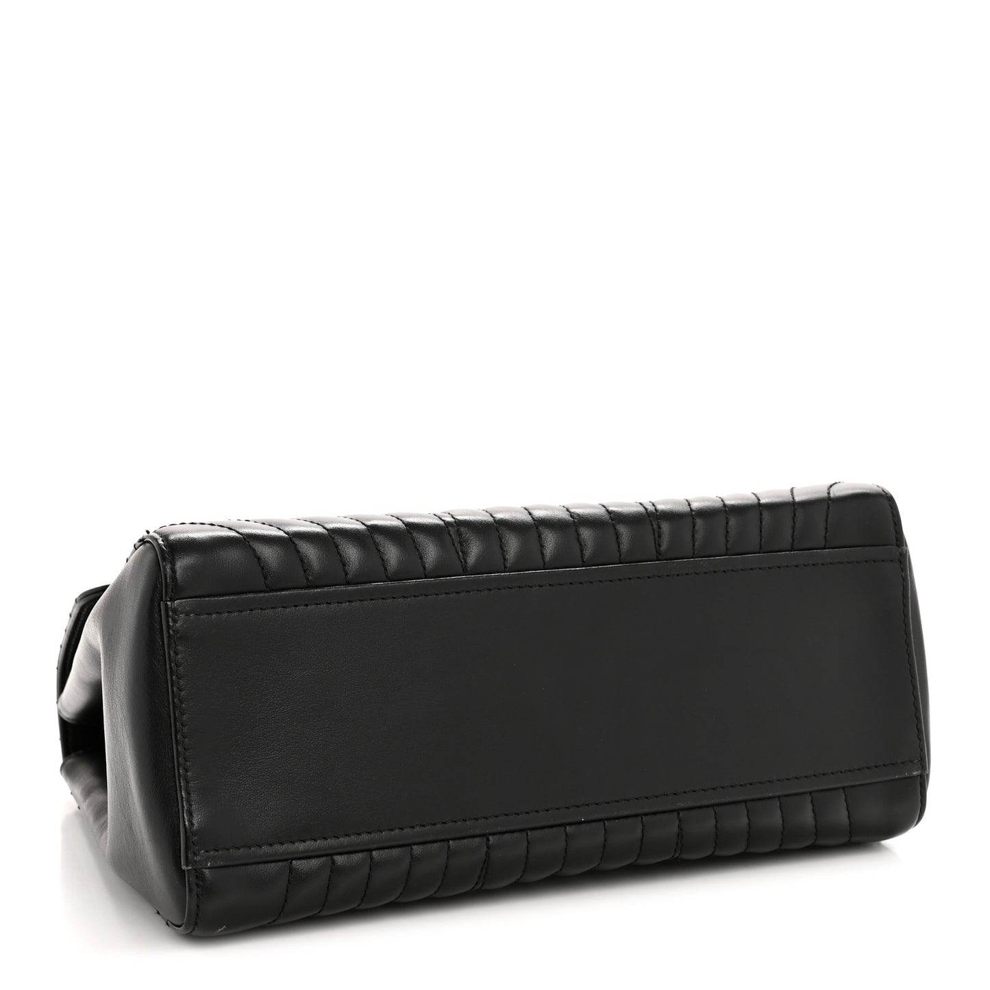 Soft Calfskin Impunture Diagramme Flap Top Handle Bag Black