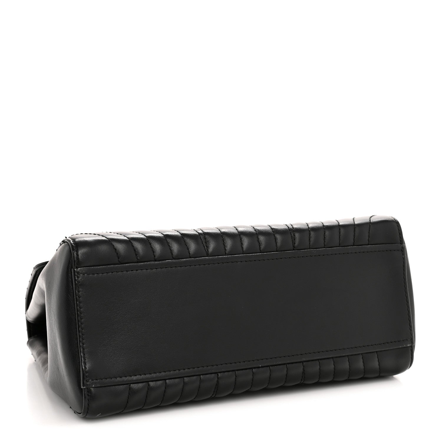 Prada Soft Calfskin Impunture Diagramme Flap Top Handle Bag Black 4 of 15