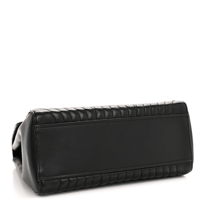 Prada Soft Calfskin Impunture Diagramme Flap Top Handle Bag Black 4 of 15