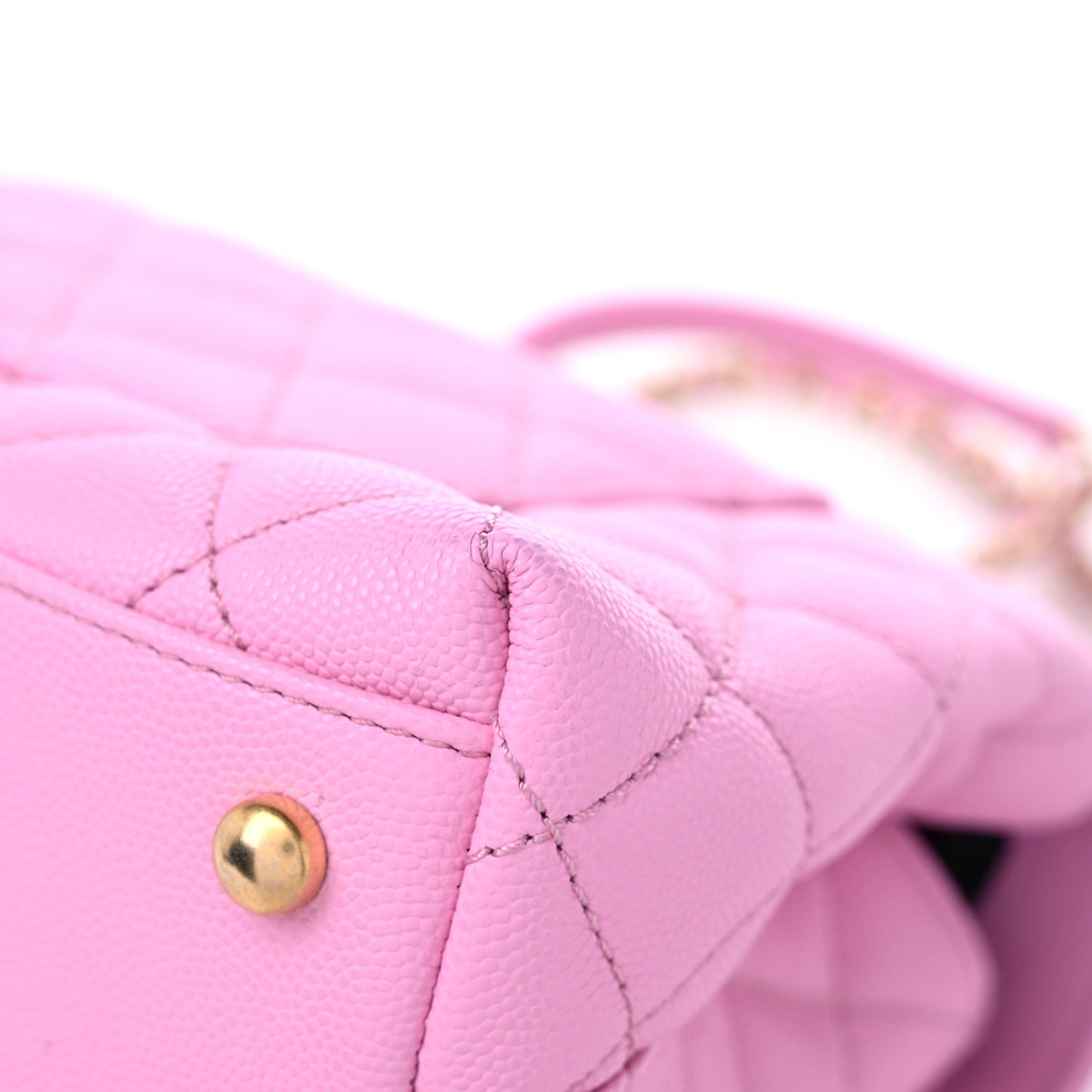 Caviar Quilted Mini Coco Chain Handle Flap Pink
