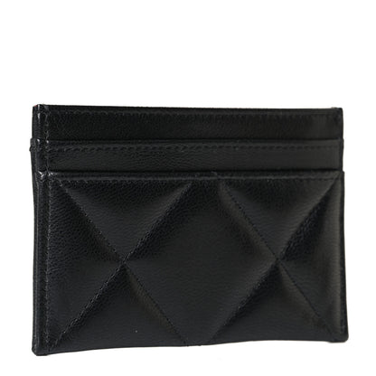 Chanel Shiny Goatskin Quilted Chanel 19 Card Holder Black 2 of 6
