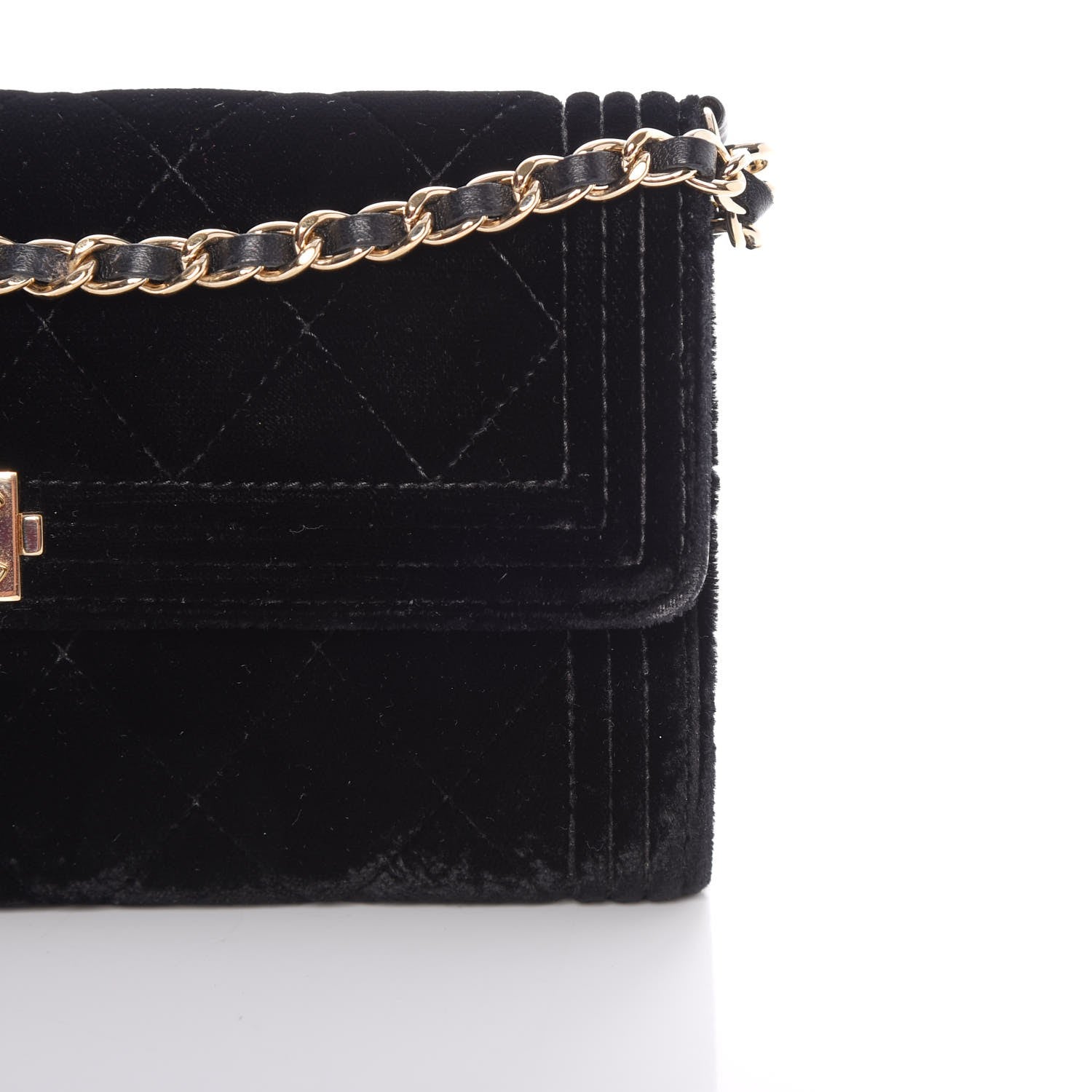 Chanel Velvet Boy Wallet On Removable Chain Black 11 of 15