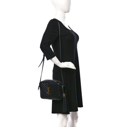 Saint Laurent Calfskin Matelasse Monogram Lou Camera Bag Black 2 of 15