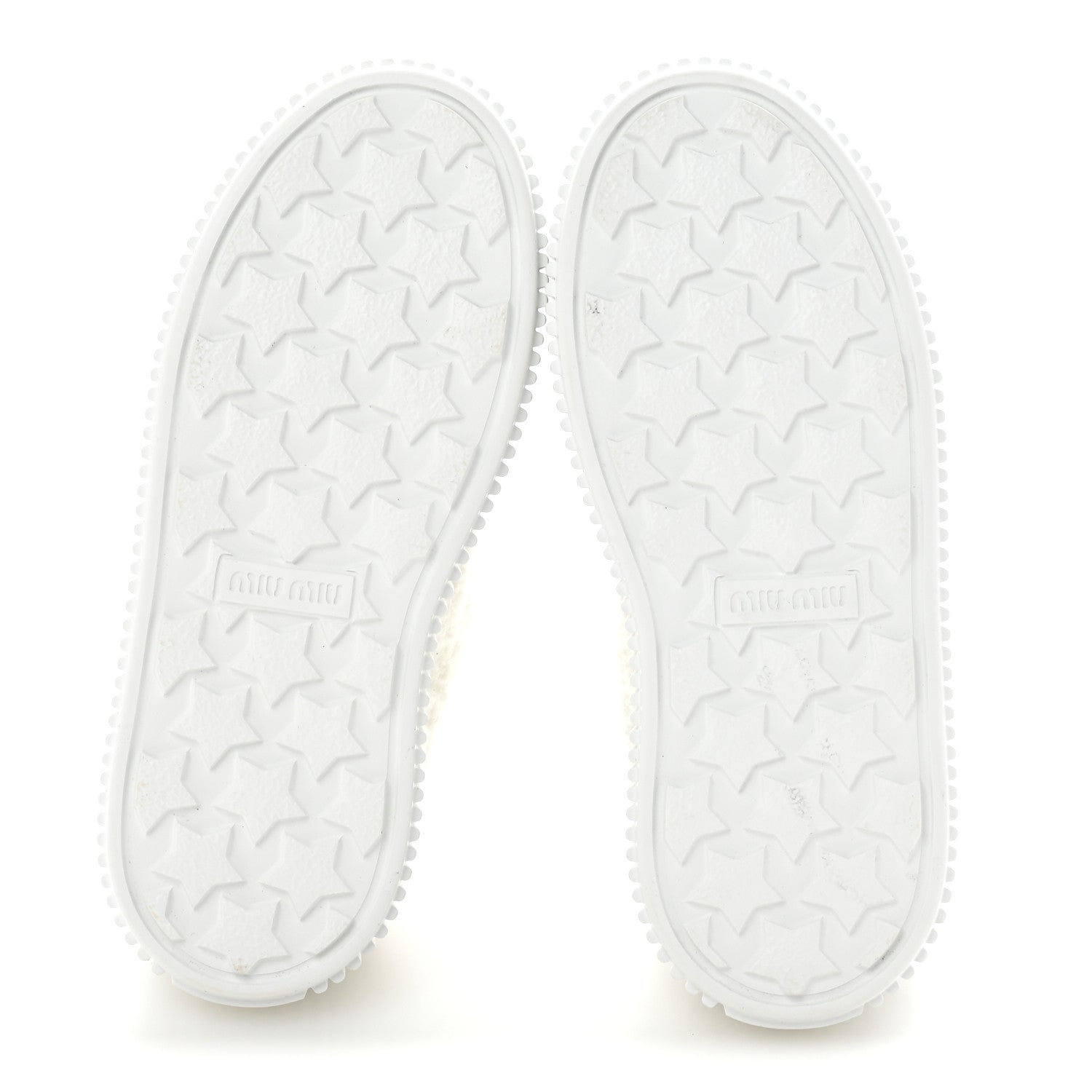 Miu Miu Montone Shearling Low Top Platform Sneakers 35 Bianco 6 of 9