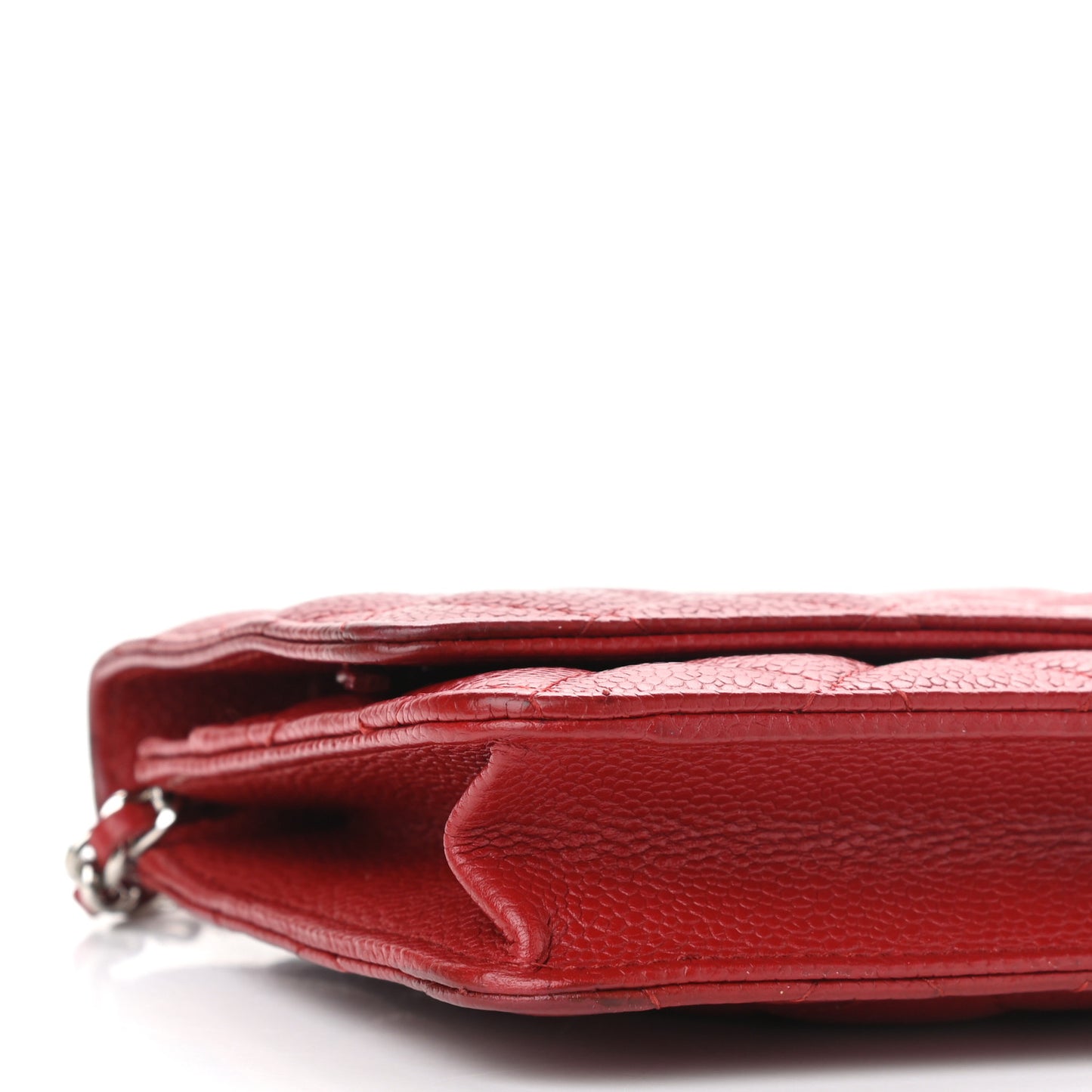 Caviar Quilted Wallet on Chain WOC Red